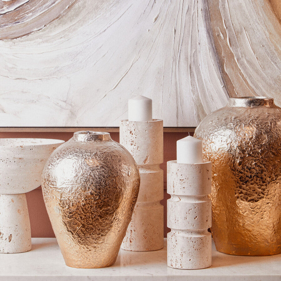 Dion Large Ombre Silver and Gold Finish Vase