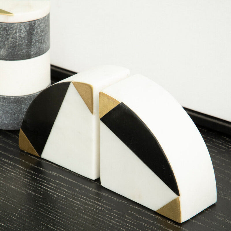Omari Set Of Two Marble Bookends