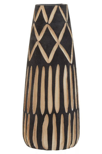 Small Engraved Wooden Vase | Arlo