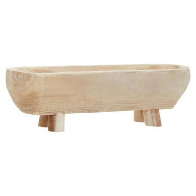 Arlo Natural Oval Decorative Dough Bowl with Footed Base