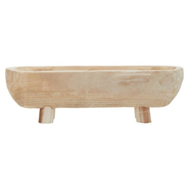 Arlo Natural Oval Decorative Dough Bowl with Footed Base