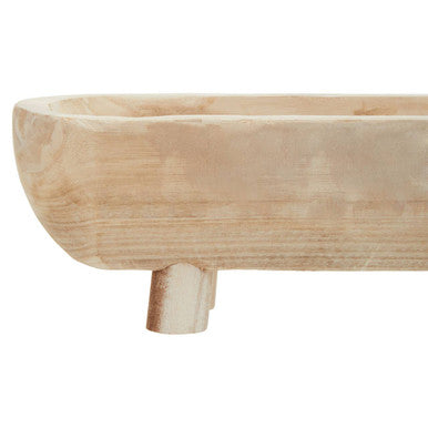 Arlo Natural Oval Decorative Dough Bowl with Footed Base