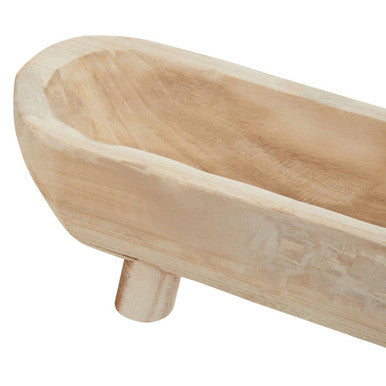 Arlo Natural Oval Decorative Dough Bowl with Footed Base