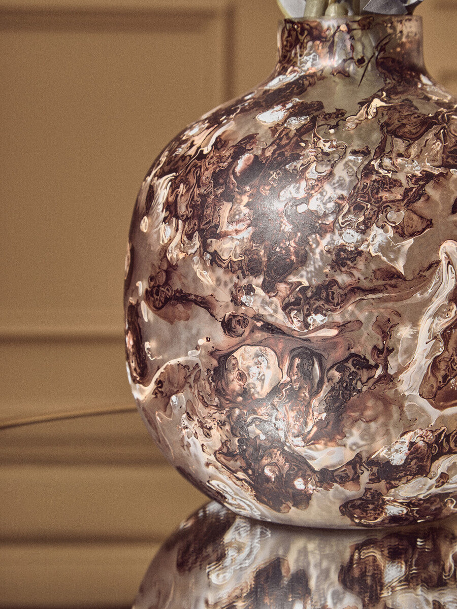 Garan Brown Marble Effect Glass Vase