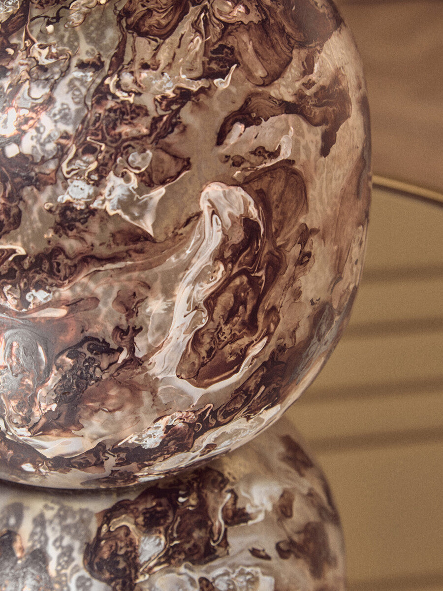Garan Brown Marble Effect Glass Vase