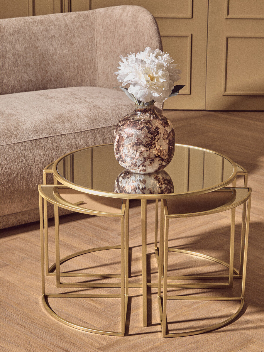 Garan Brown Marble Effect Glass Vase