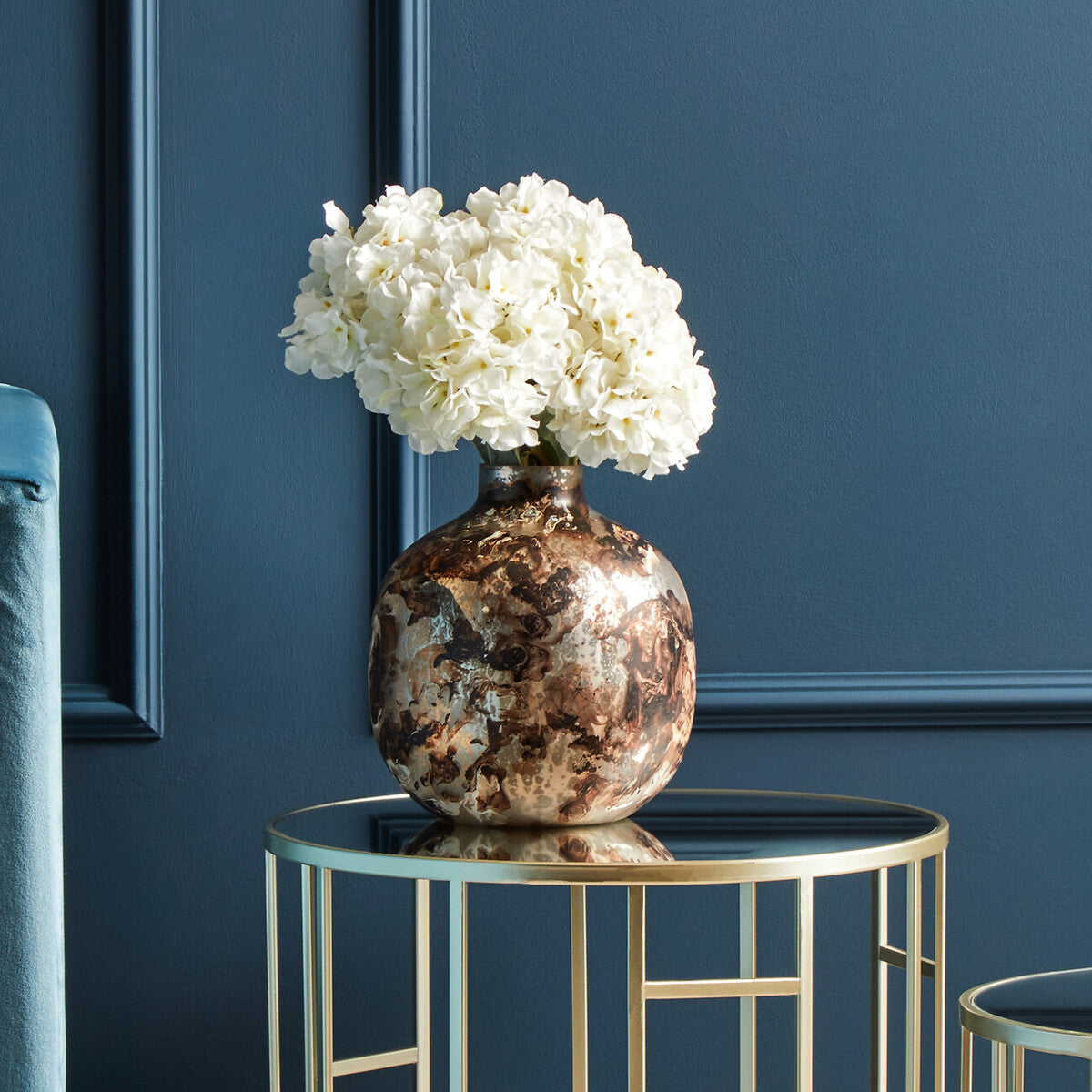 Garan Brown Marble Effect Glass Vase