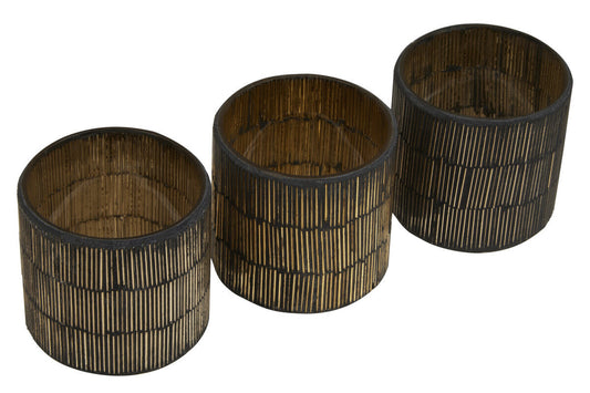 Set of 3 Mosaic Glass Tealight Holders | Gaia