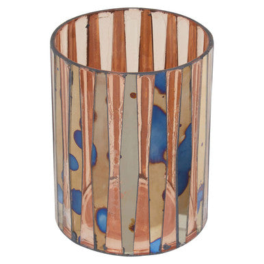 Gaia Pink Antique Finish Small Candle Holder