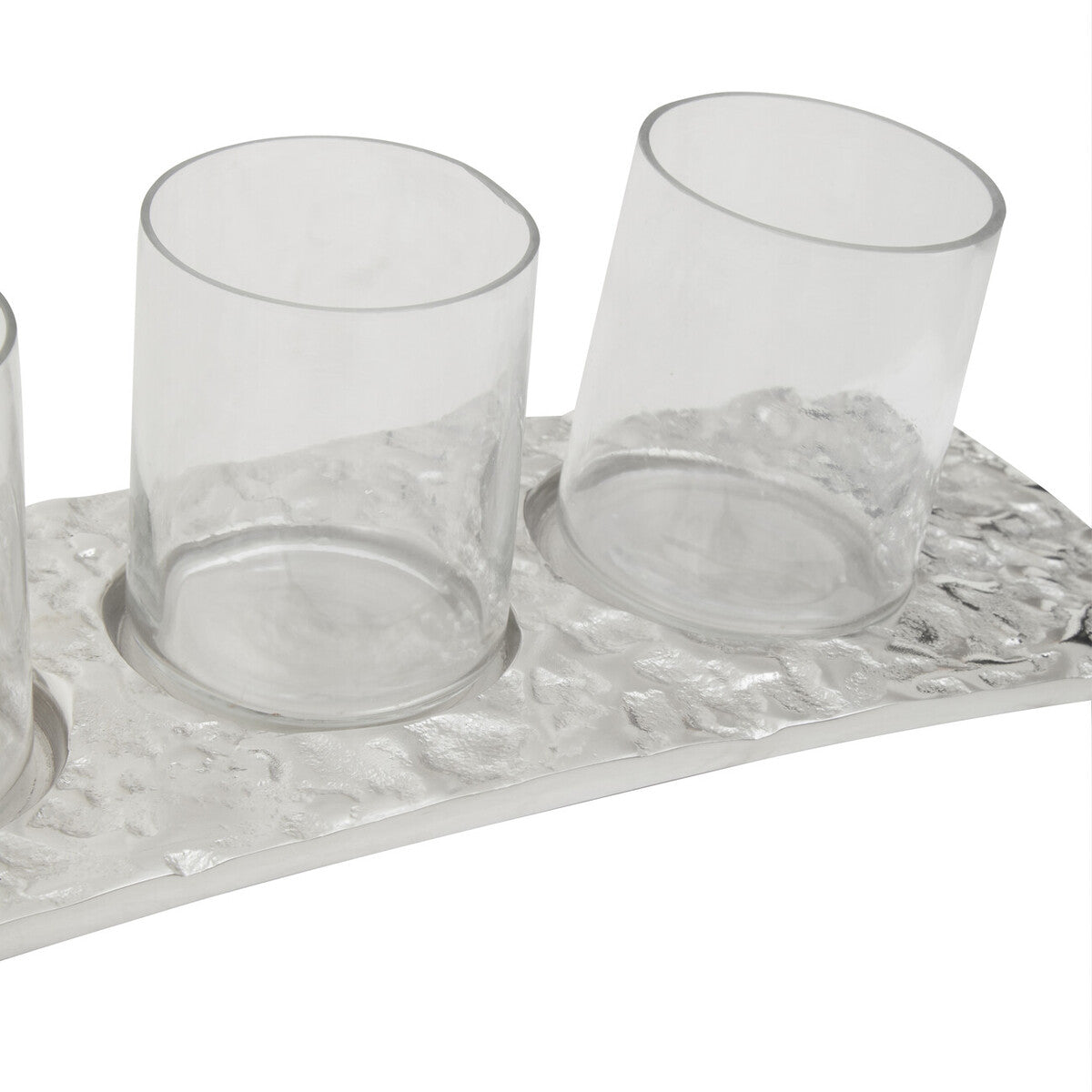 Akola Curved 4 Tealight Holder in Silver