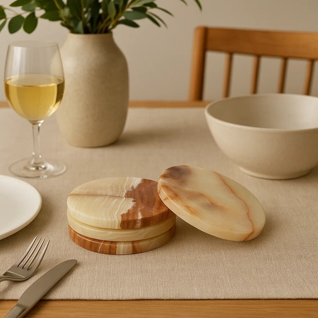 Set of Four Onyx Coasters | Oleena