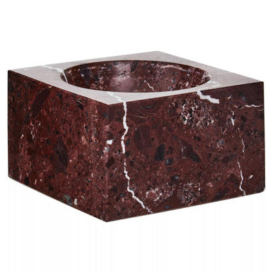 Square Red Marble Bowl | Salmo