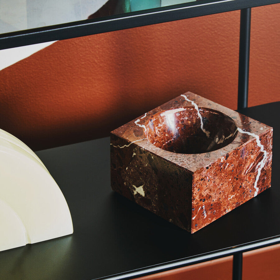 Square Red Marble Bowl | Salmo