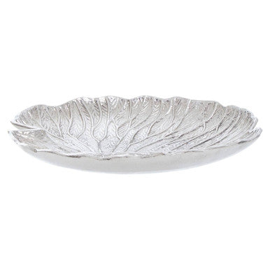 Large Silver Finish Lotus Leaf Plate | Salma