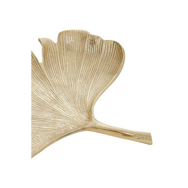 Prato Large Antique Gold Finish Ginkgo Dish