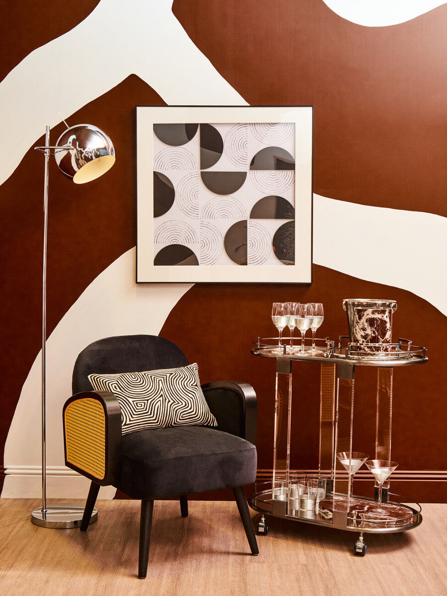 Cruzar Silver Finish Mirrored Tray