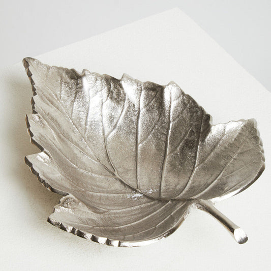 Silver Finish Leaf Dish | Prato
