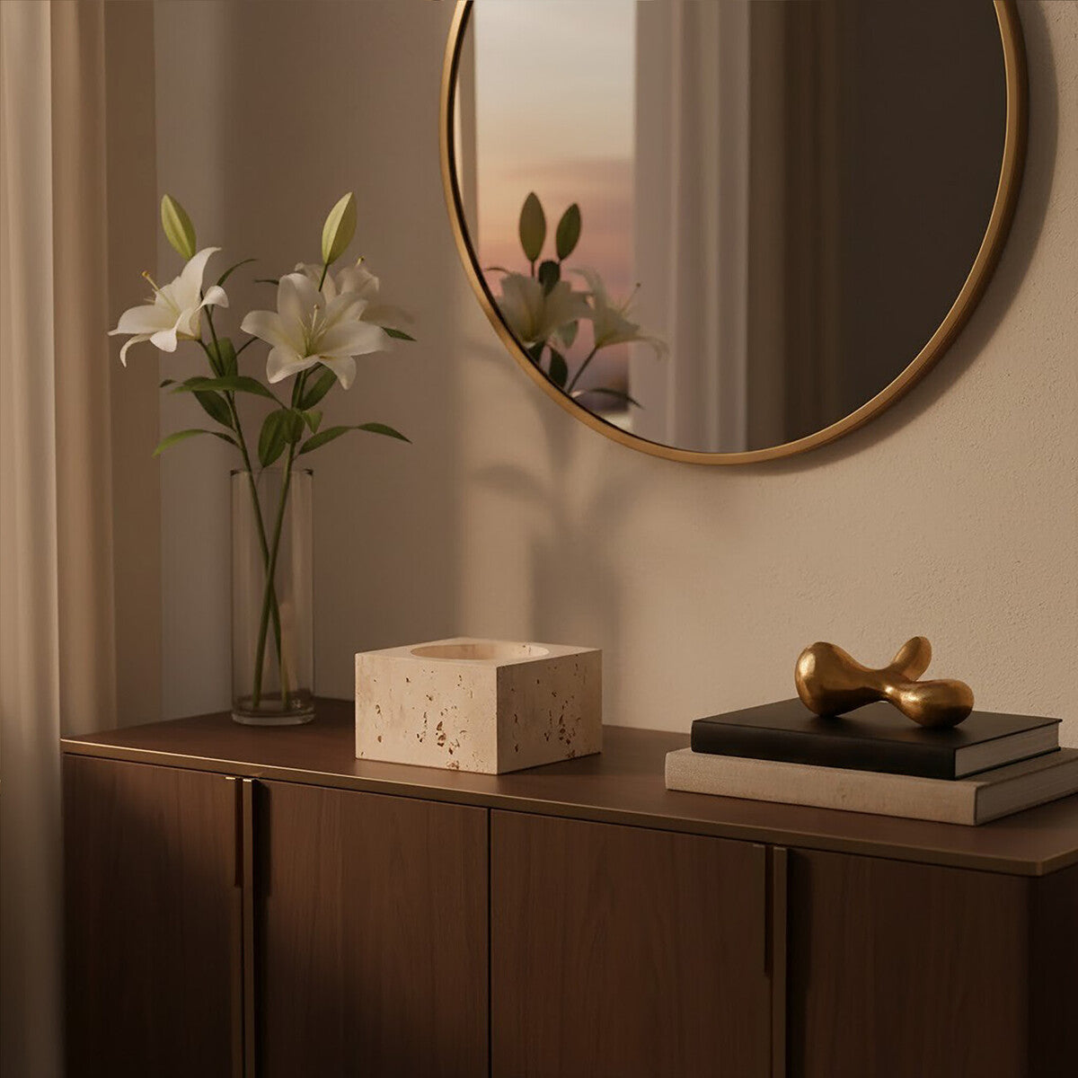 Travertine Square Decorative Bowl | Tibor