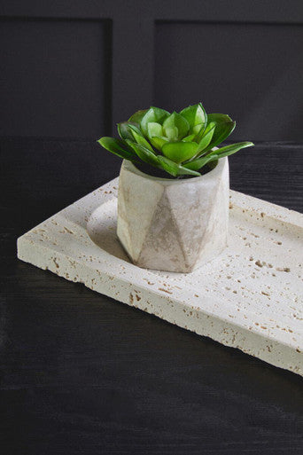 Travertine Rectangular Decorative Tray | Tibor