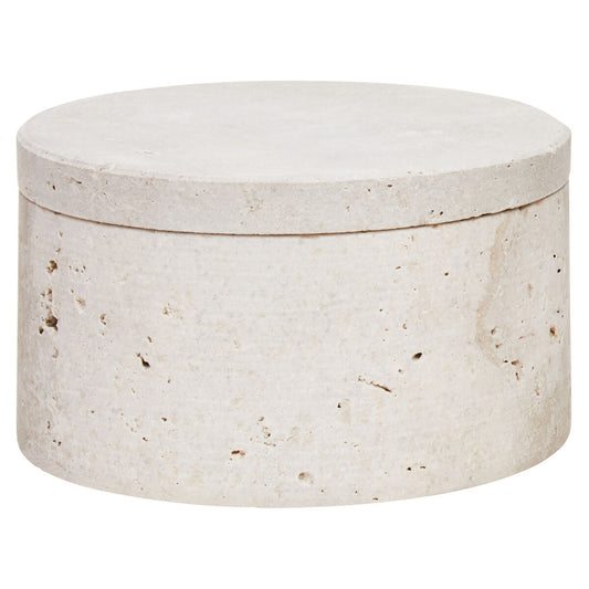 Travertine Round Trinket Box | Tibor