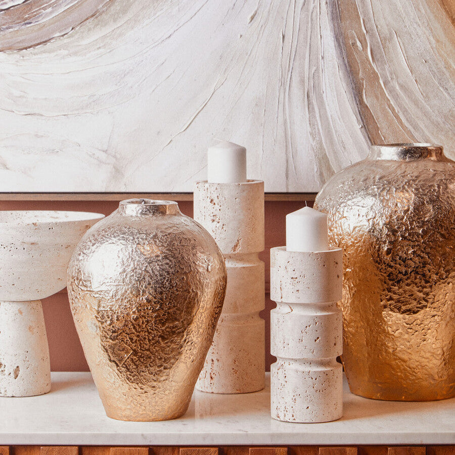 Travertine Large Candle Holder | Tibor