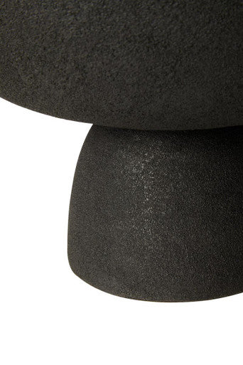 Large Textured Black Pedestal Bowl | Deriva