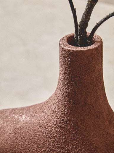Dunas Large Textured Red Abstract Vase