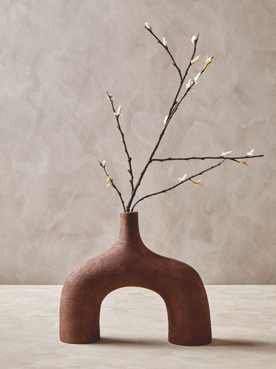 Dunas Large Textured Red Abstract Vase