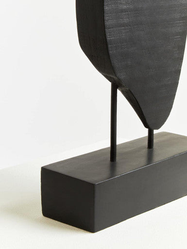 Fidel Rustic Black Vertical Mango Wood Slice Sculpture