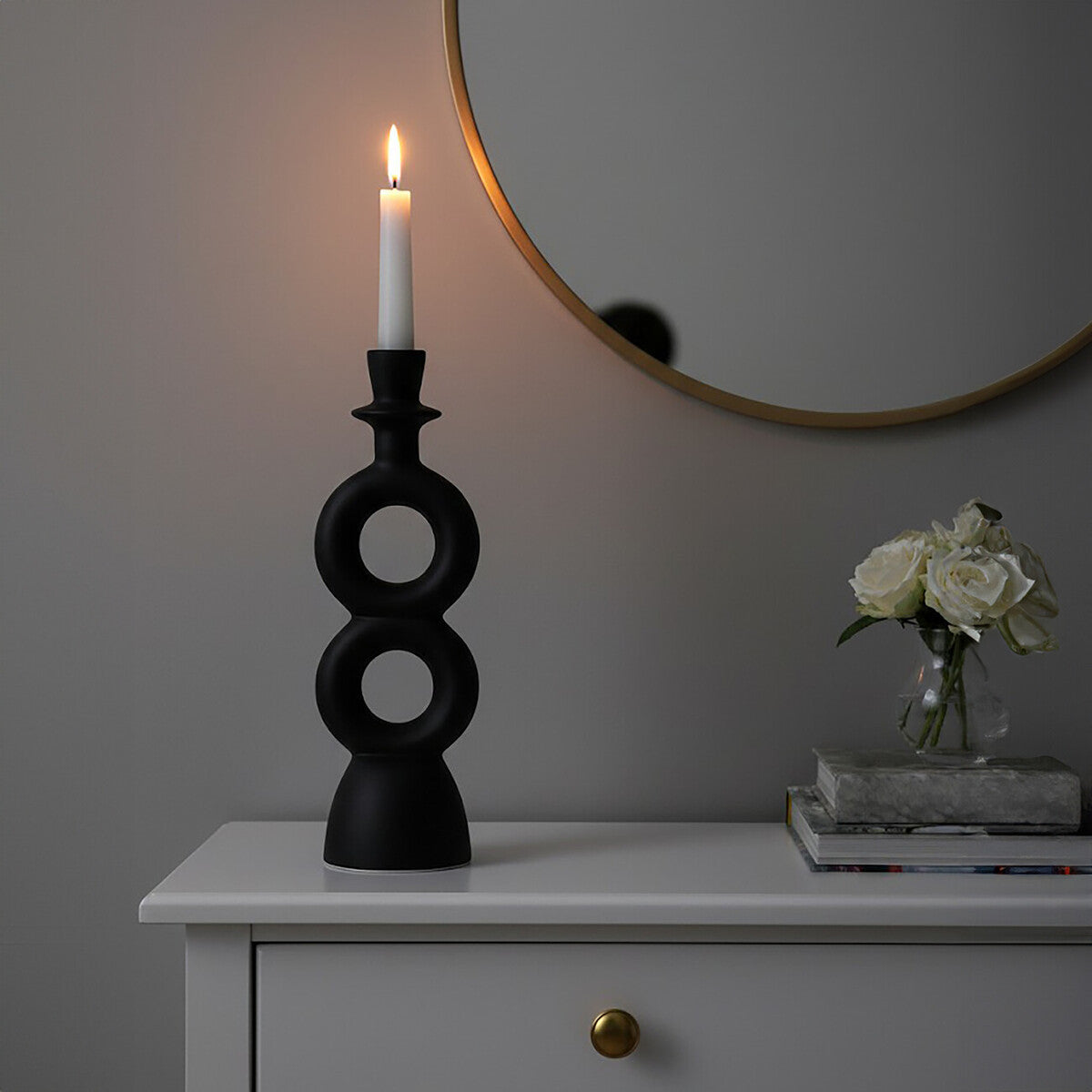 Large Black Candle Holder | Hapax