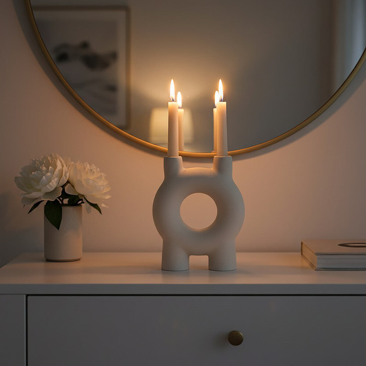 Small Cream Candle Holder | Hapax