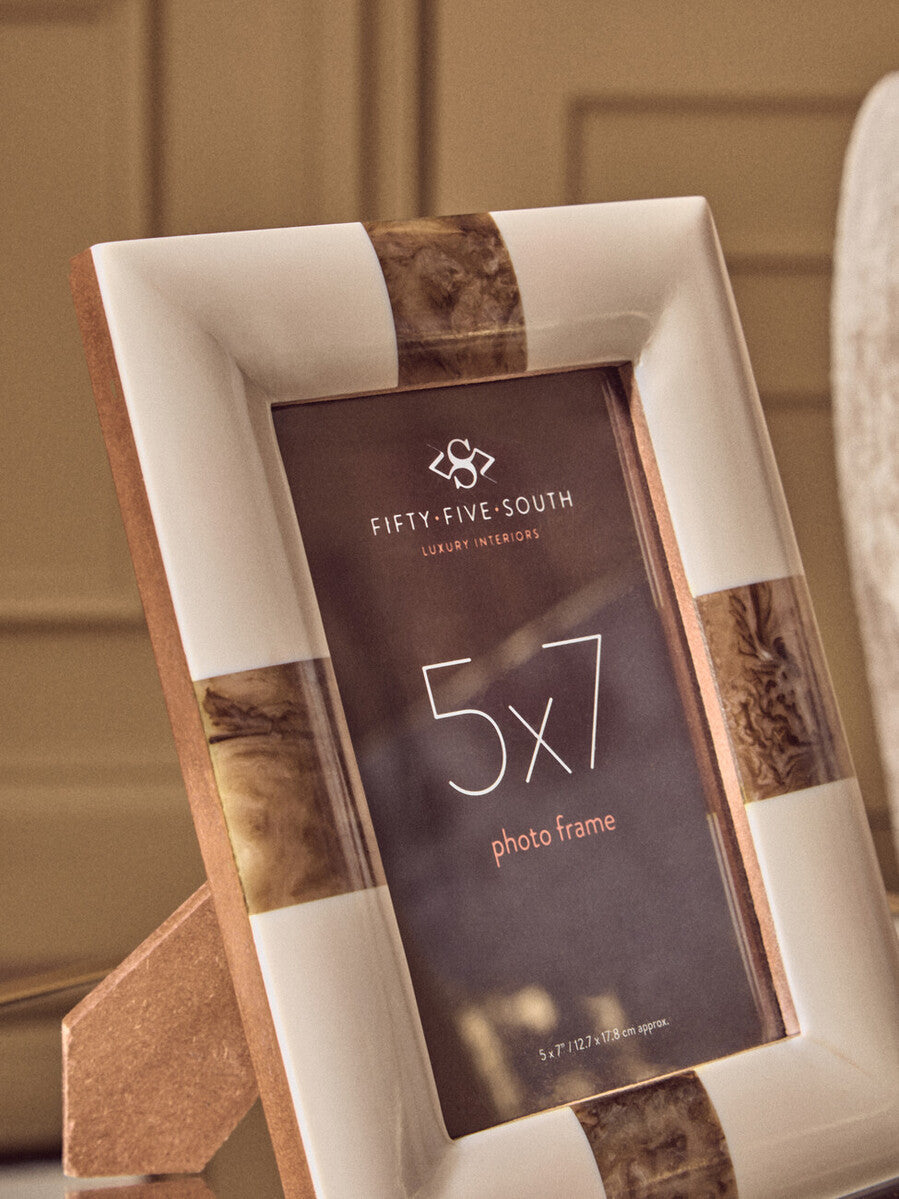 Decio 5 X 7In Cream And Brown Photo Frame