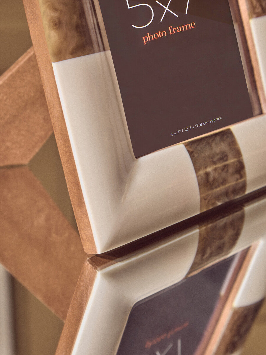 Decio 5 X 7In Cream And Brown Photo Frame