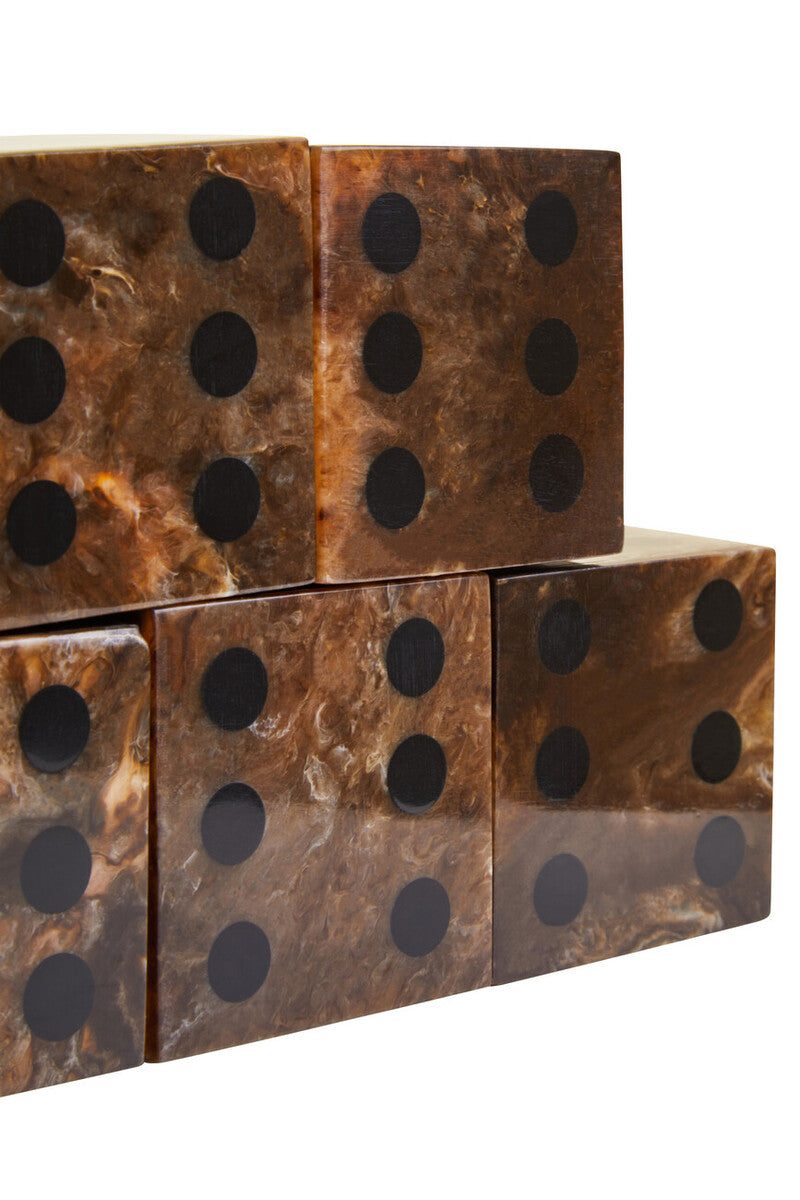 Churchill Games Brown And Black Finish Five Dice Set