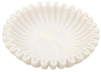 Small White Fluted Marble Bowl | Savio