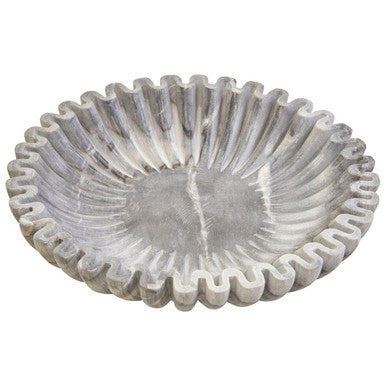 Large Grey Fluted Marble Bowl | Savio