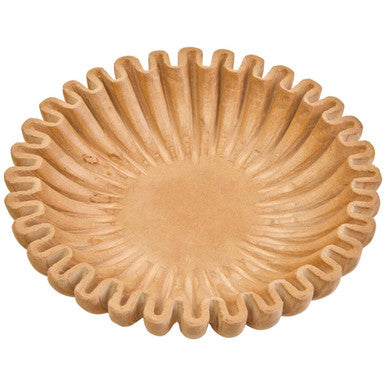 Savio Small Ochre Fluted Marble Bowl