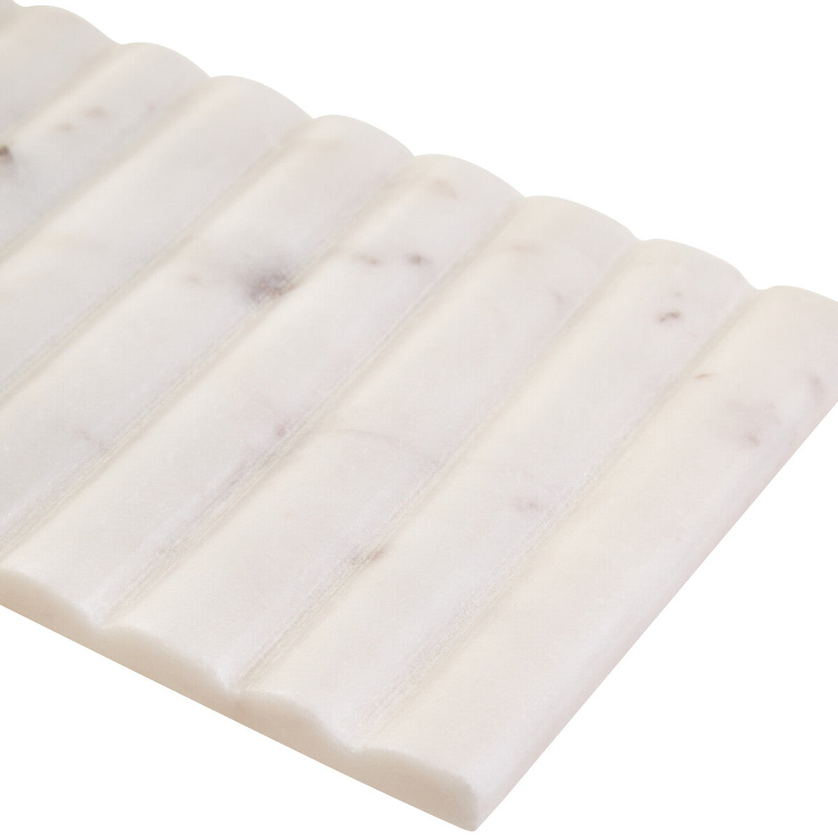 Rectangular White Fluted Marble Box | Savio