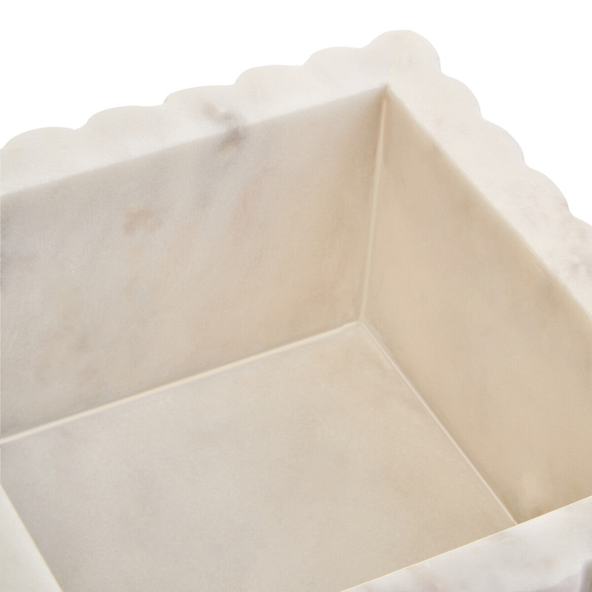 Square White Fluted Marble Box | Savio