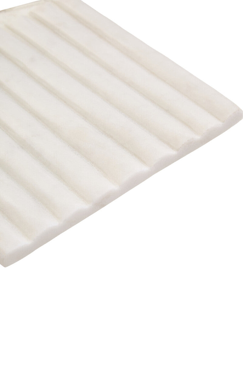 Square White Fluted Marble Box | Savio