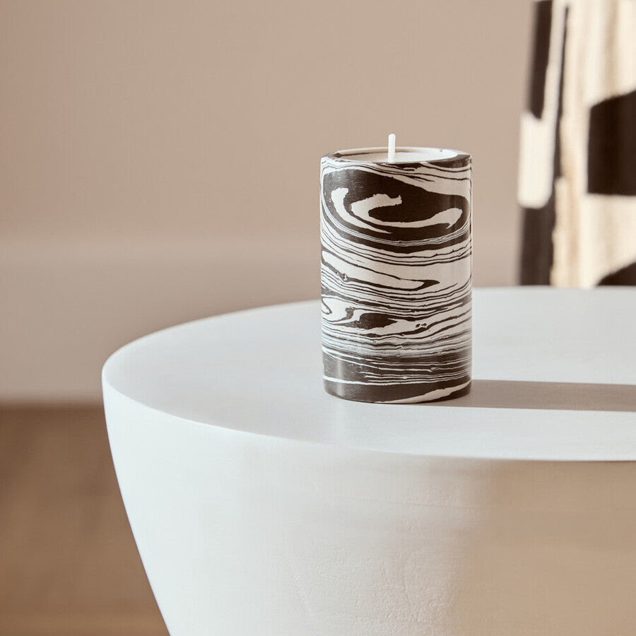 Black and White Marble Two Way Candle Holder | Helsa