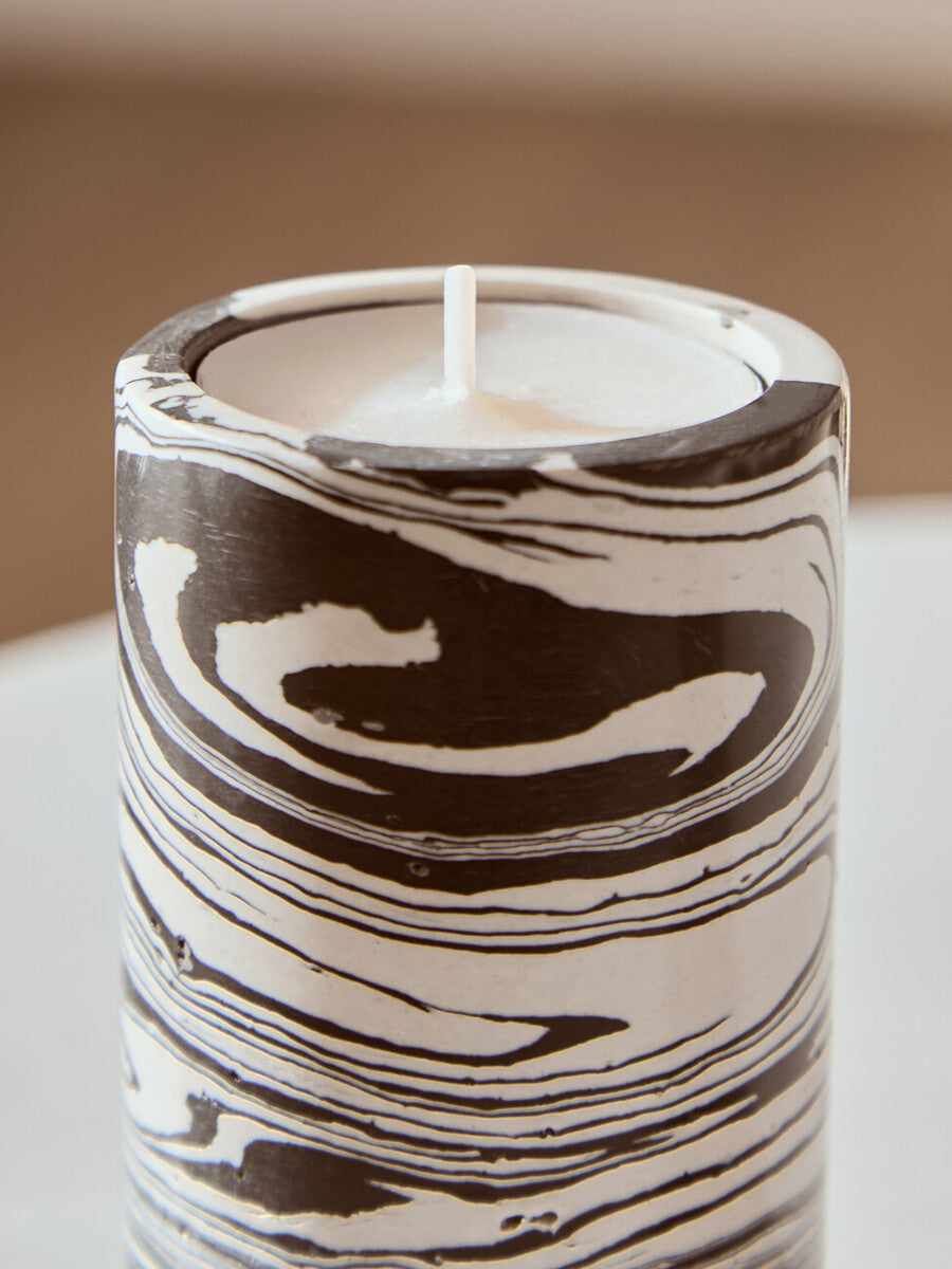 Black and White Marble Two Way Candle Holder | Helsa