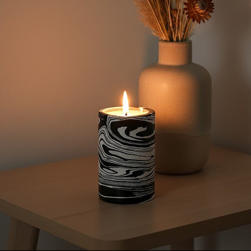 Black and White Marble Two Way Candle Holder | Helsa