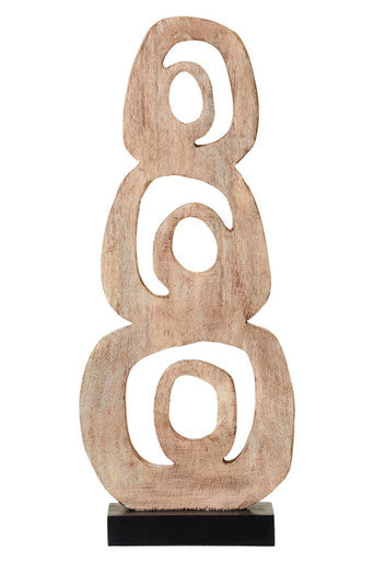 Fidel Natural Mango Wood Stacked Ring Sculpture