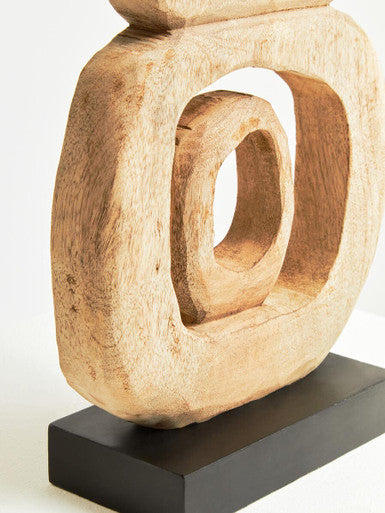 Fidel Natural Mango Wood Stacked Ring Sculpture