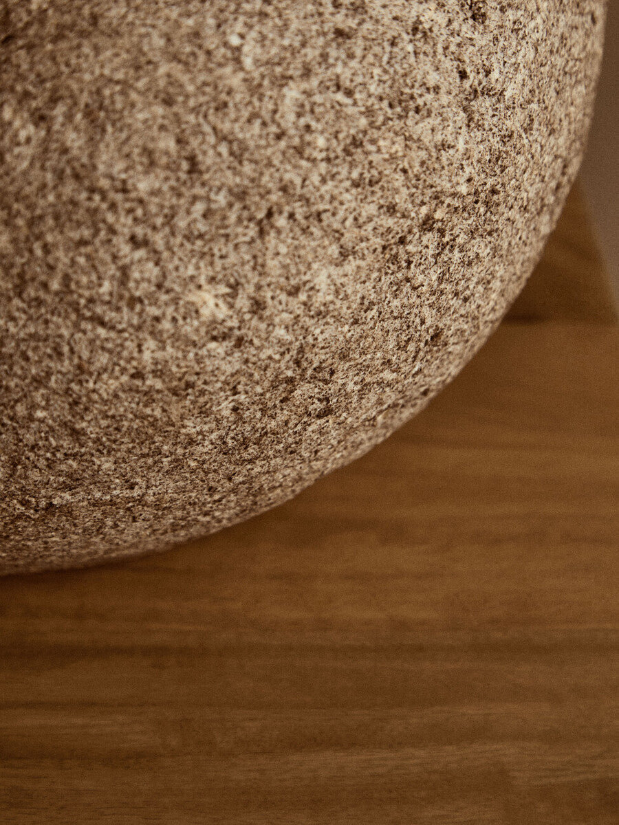 Sanai Cotton Mache And Coco Shell Round Vase
