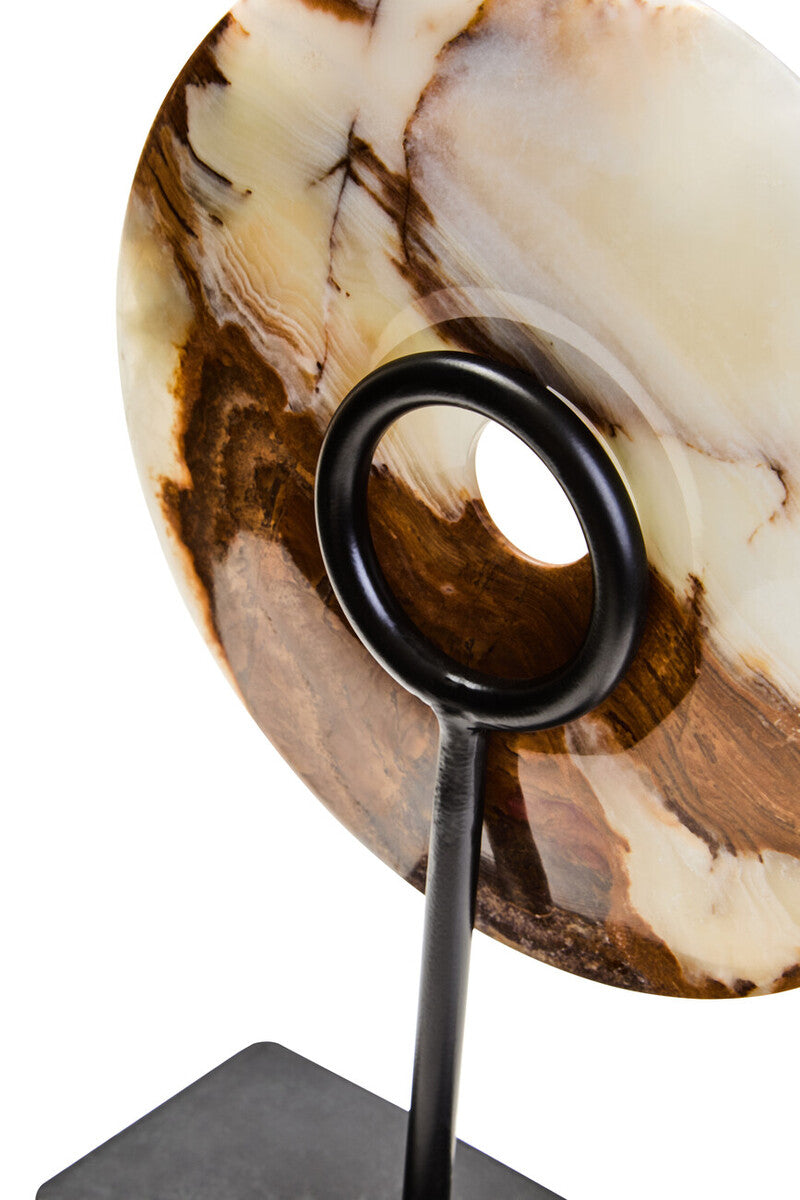 Oleena Small Round Dia 20cm Onyx Disc Sculpture