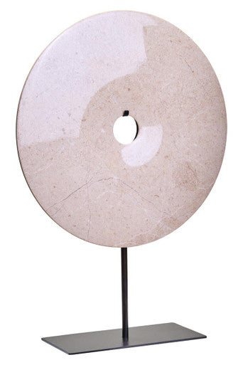Extra Large Cream Round Dia 35cm Marble Disc Sculpture | Zoro