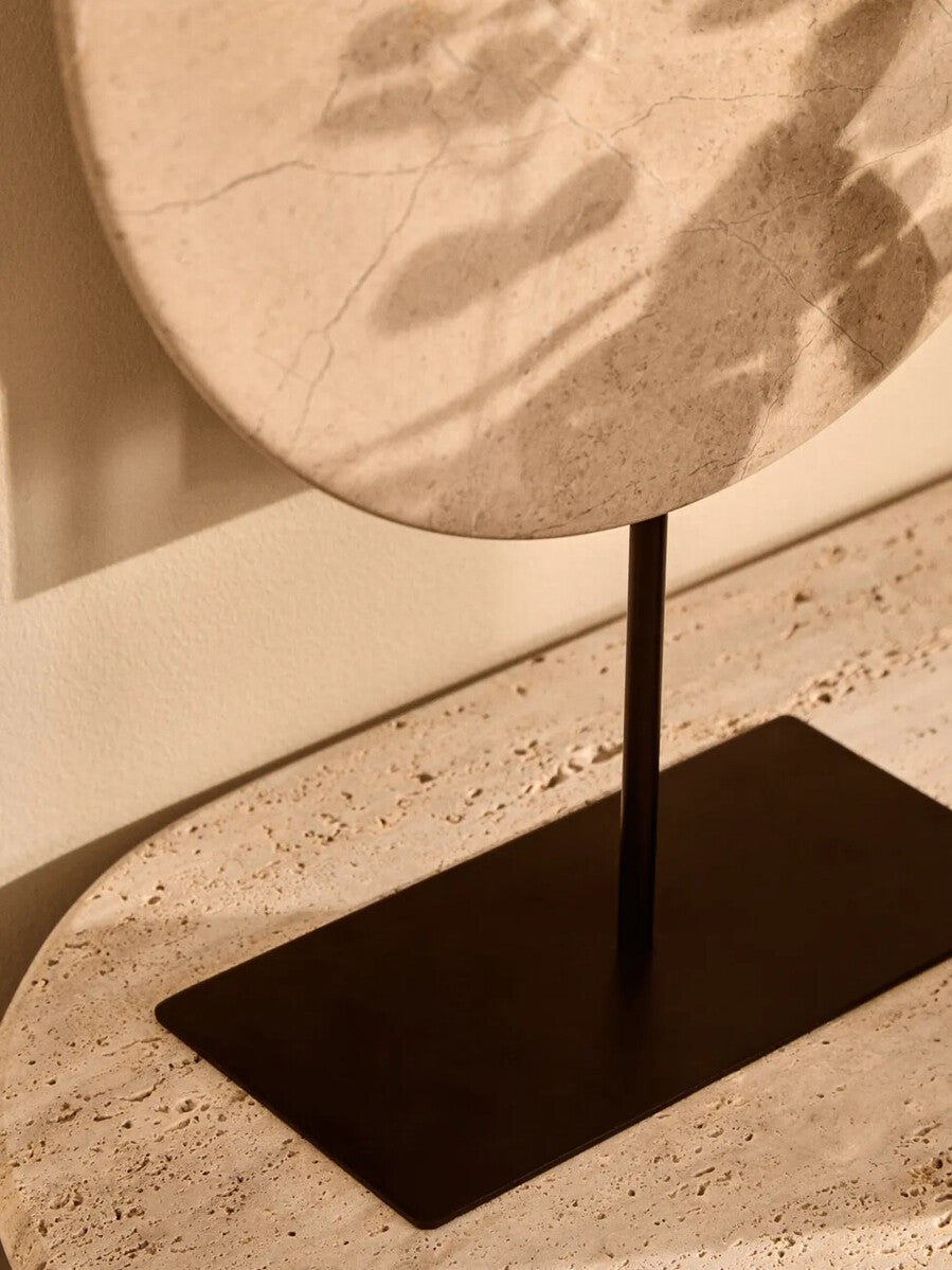 Extra Large Cream Round Dia 35cm Marble Disc Sculpture | Zoro