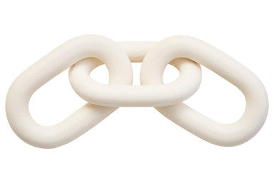 Cato White Wood 3 Link Chain Decor